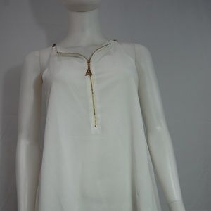 Jada White Eiffel Jeweled Top NWT